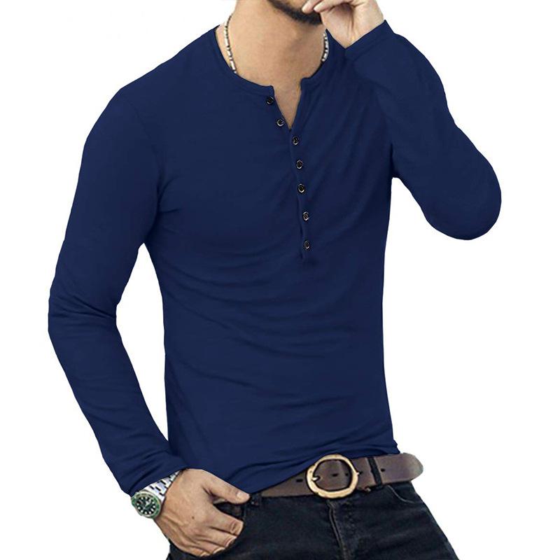 Men's Basic Long Sleeve T-Shirt 07148697YM