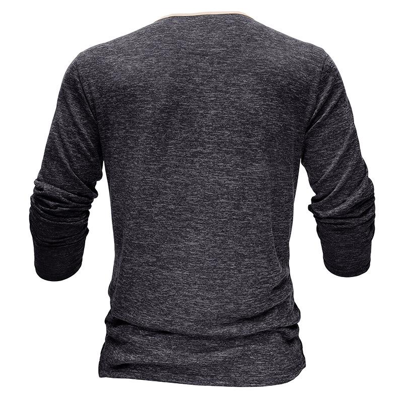 Men's Long Sleeve T-shirt Outdoor Bottoming Henley Shirt 67667932L