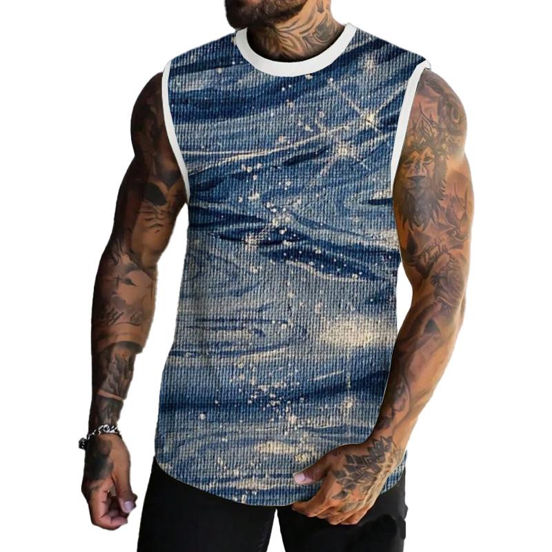 MEN'S BASIC PRINTED ROUND NECK VEST 01489702YM