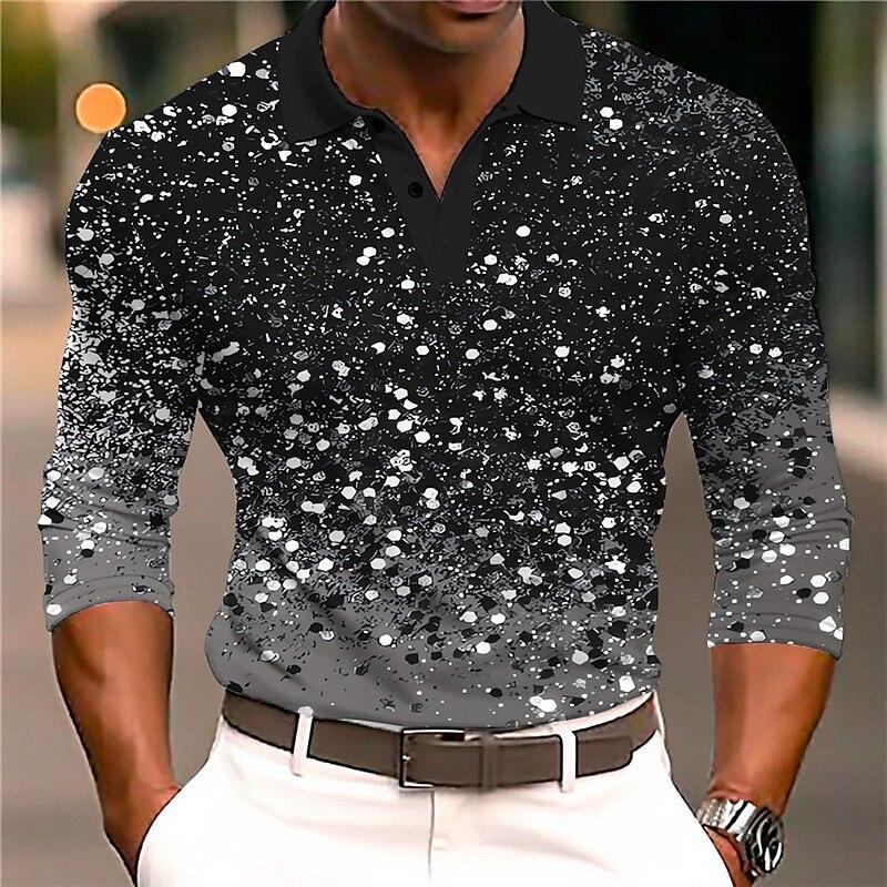 Men's Fashion Sequin Printing Polo Shirt 50619575YY