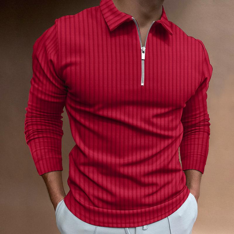 Men's Long Sleeve Striped Polo Shirt 29606050L