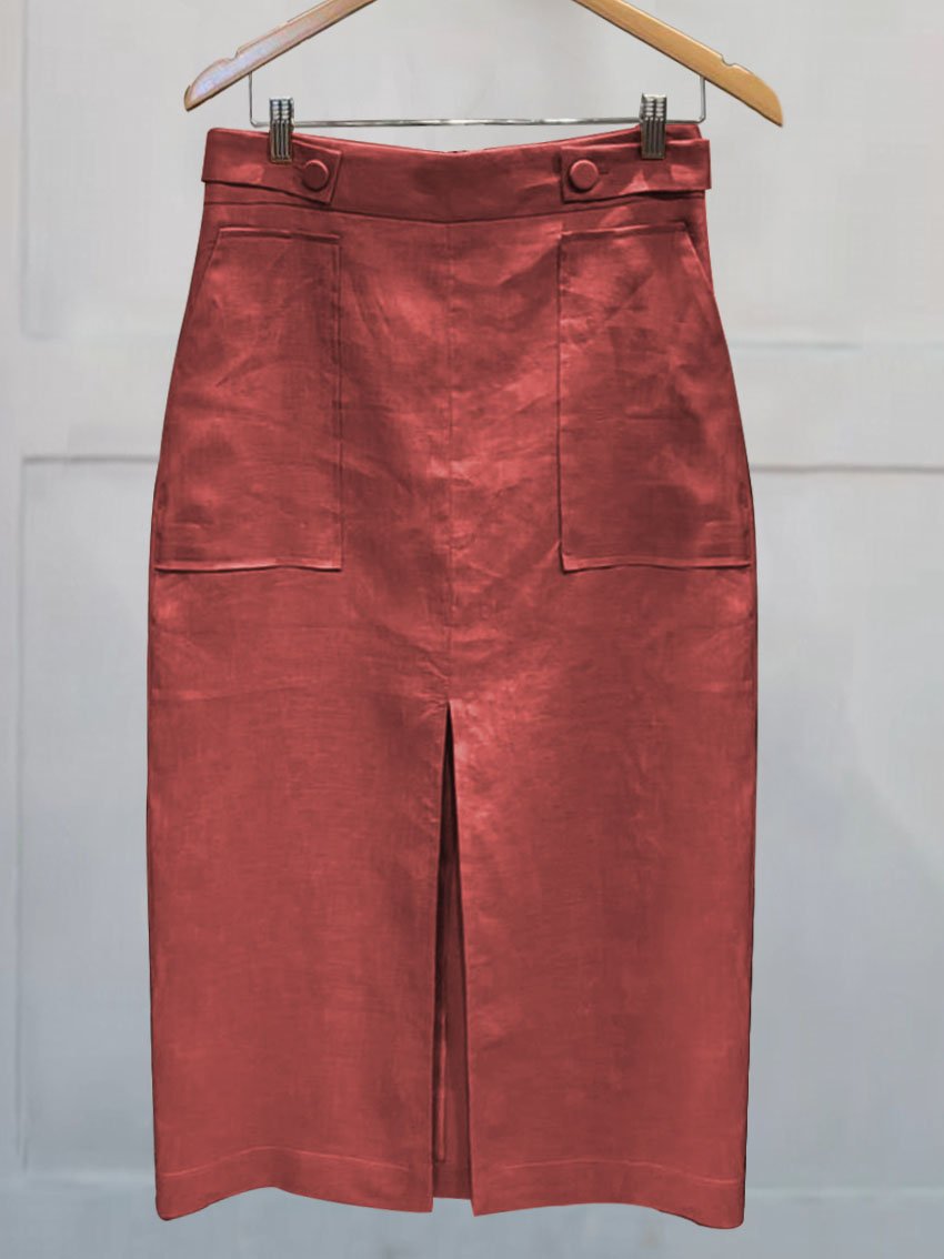 Women's Cotton And Linen Skirt