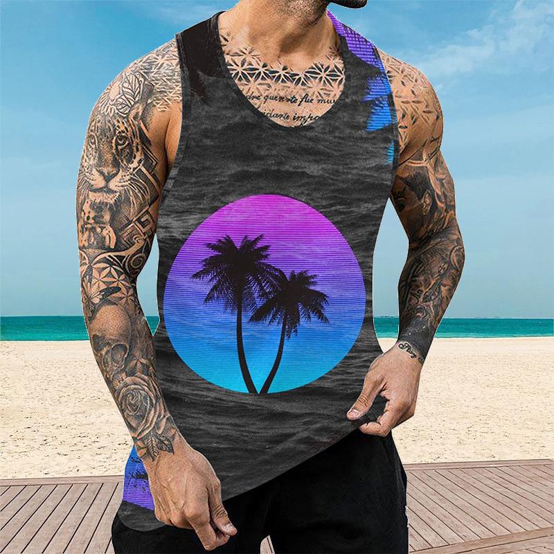 Men's Hawaii Printed Casual Vest 68816277YY