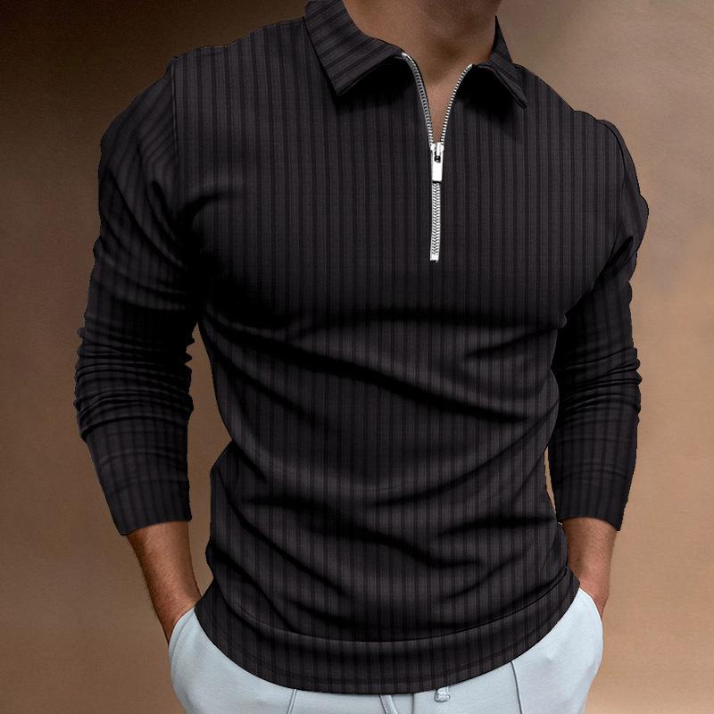 Men's Long Sleeve Striped Polo Shirt 29606050L