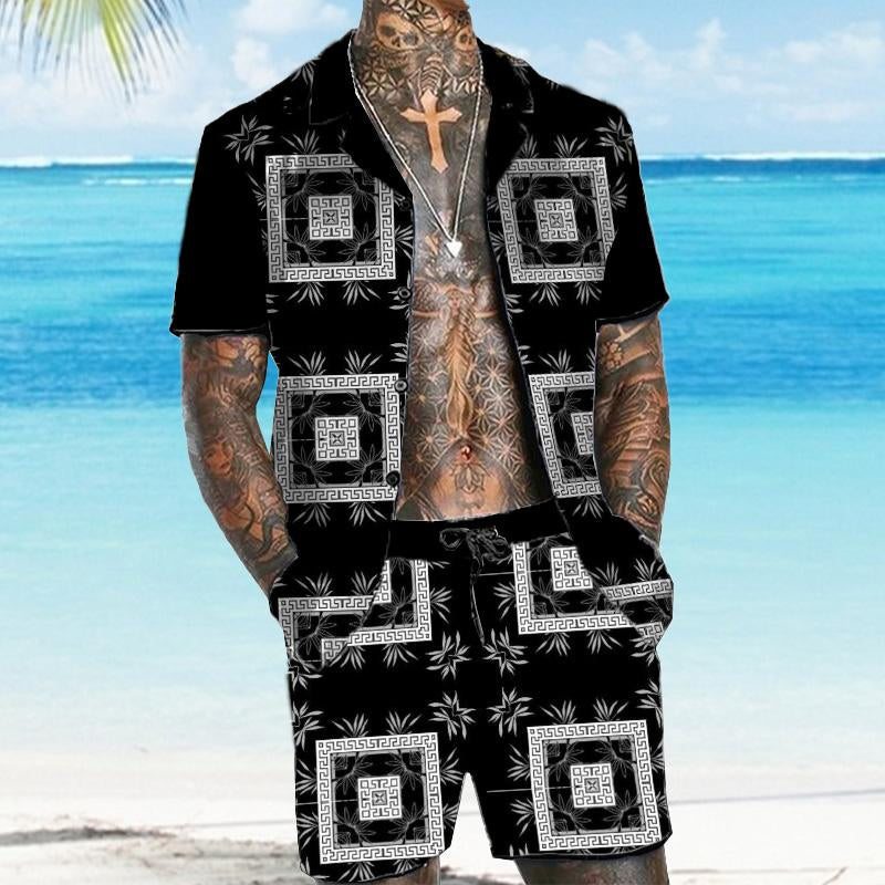 Men's Old-Money Hawaiian Short Sleeve Shirt Set 66678130YY