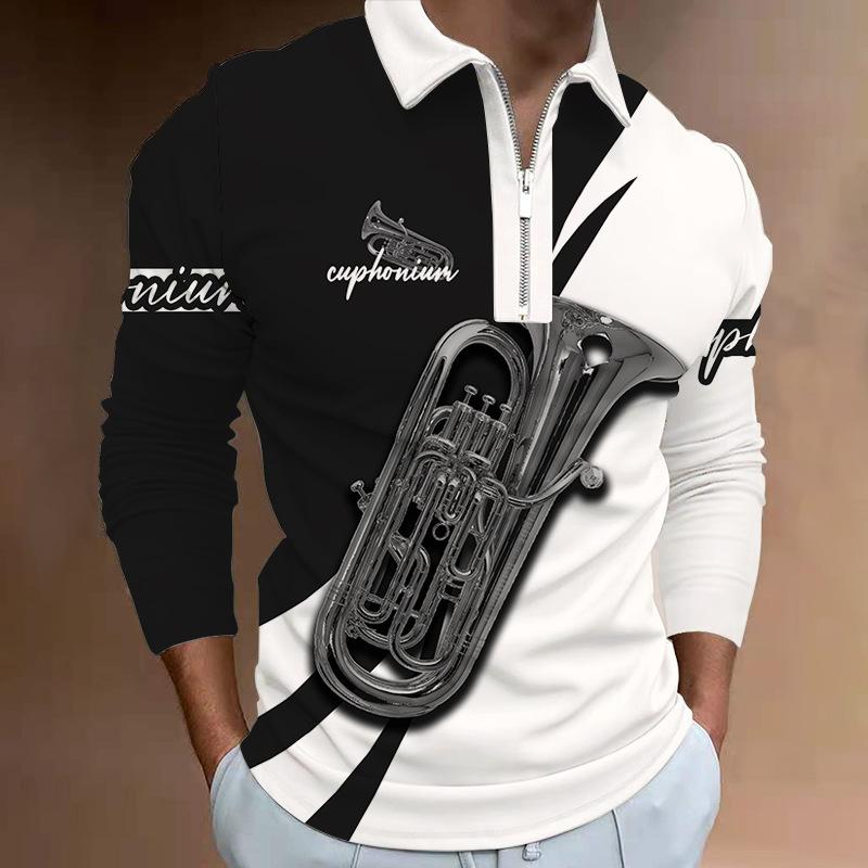 Men's Musical Instruments Printed POLO Shirt 35322137L