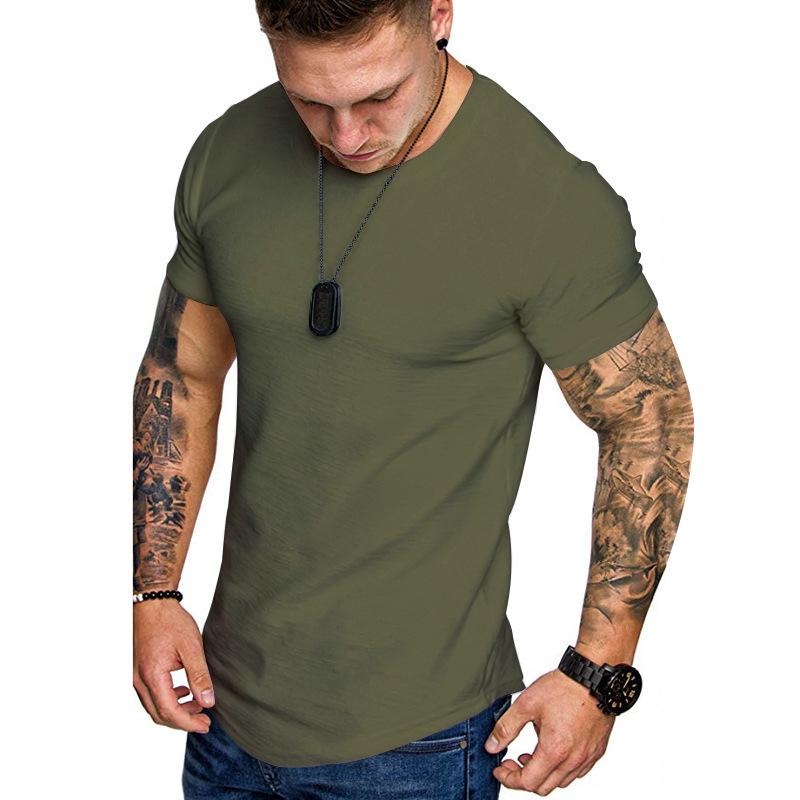 Summer Solid Color Short Sleeve T-shirt 23760516L