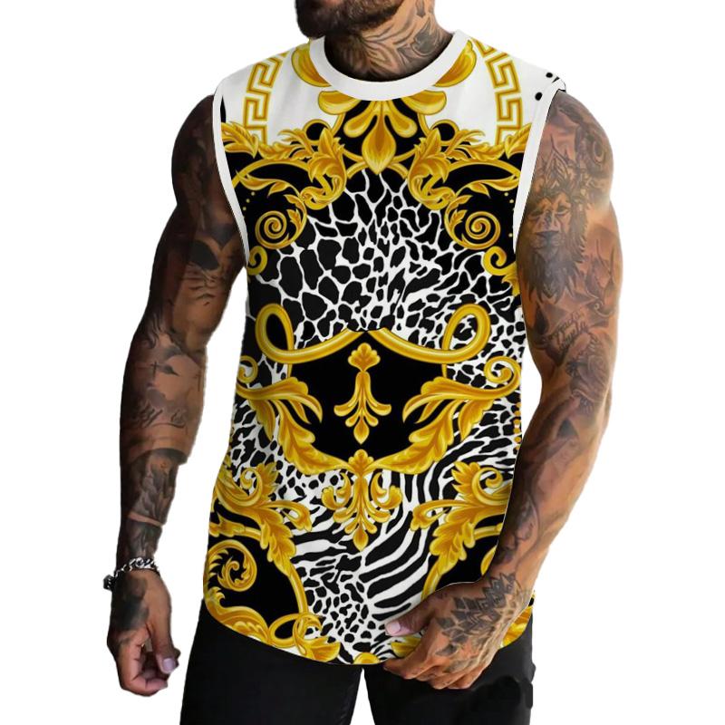 MEN'S BASIC PRINTED ROUND NECK VEST 17480151YM