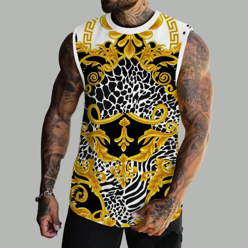 MEN'S BASIC PRINTED ROUND NECK VEST 17480151YM