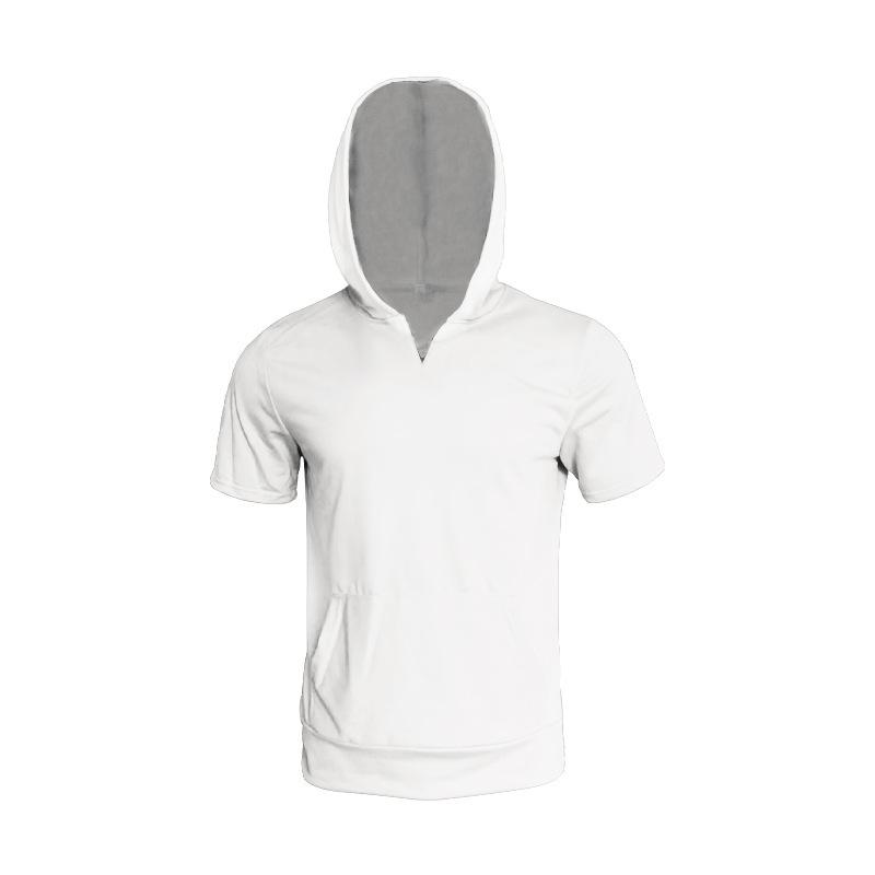 Men's Loose Casual Hoodie Sports Short Sleeve T-Shirt 01323485YM