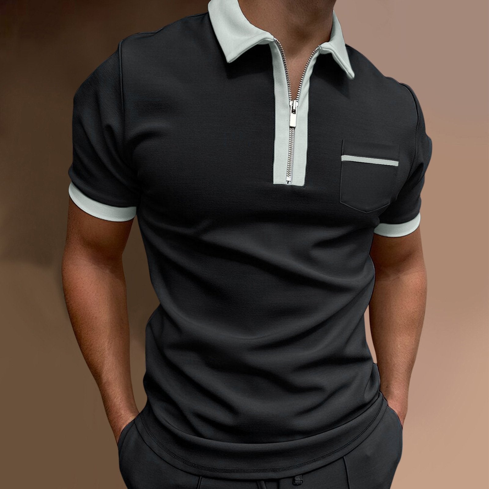 Men's Lapel Casual Polo Shirt 93264236L