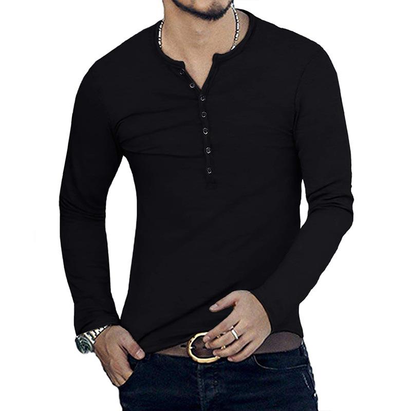 Men's Basic Long Sleeve T-Shirt 07148697YM