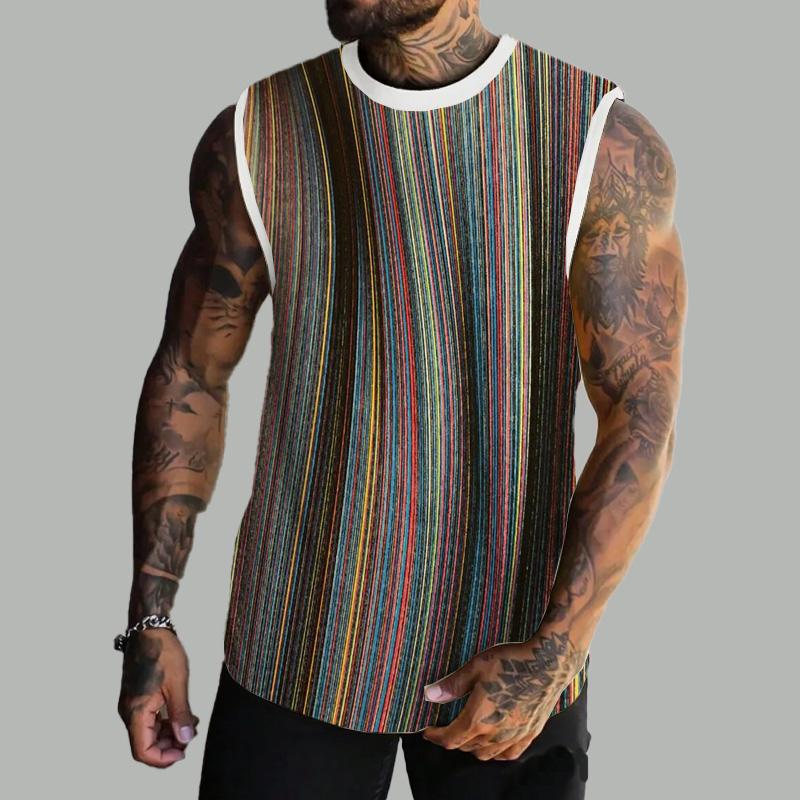 MEN'S BASIC PRINTED ROUND NECK VEST 72972159YM