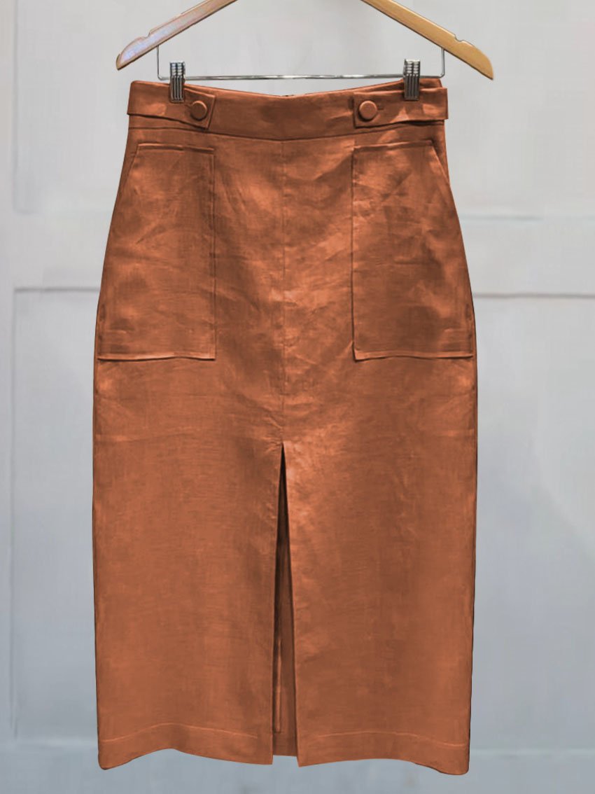 Women's Cotton And Linen Skirt