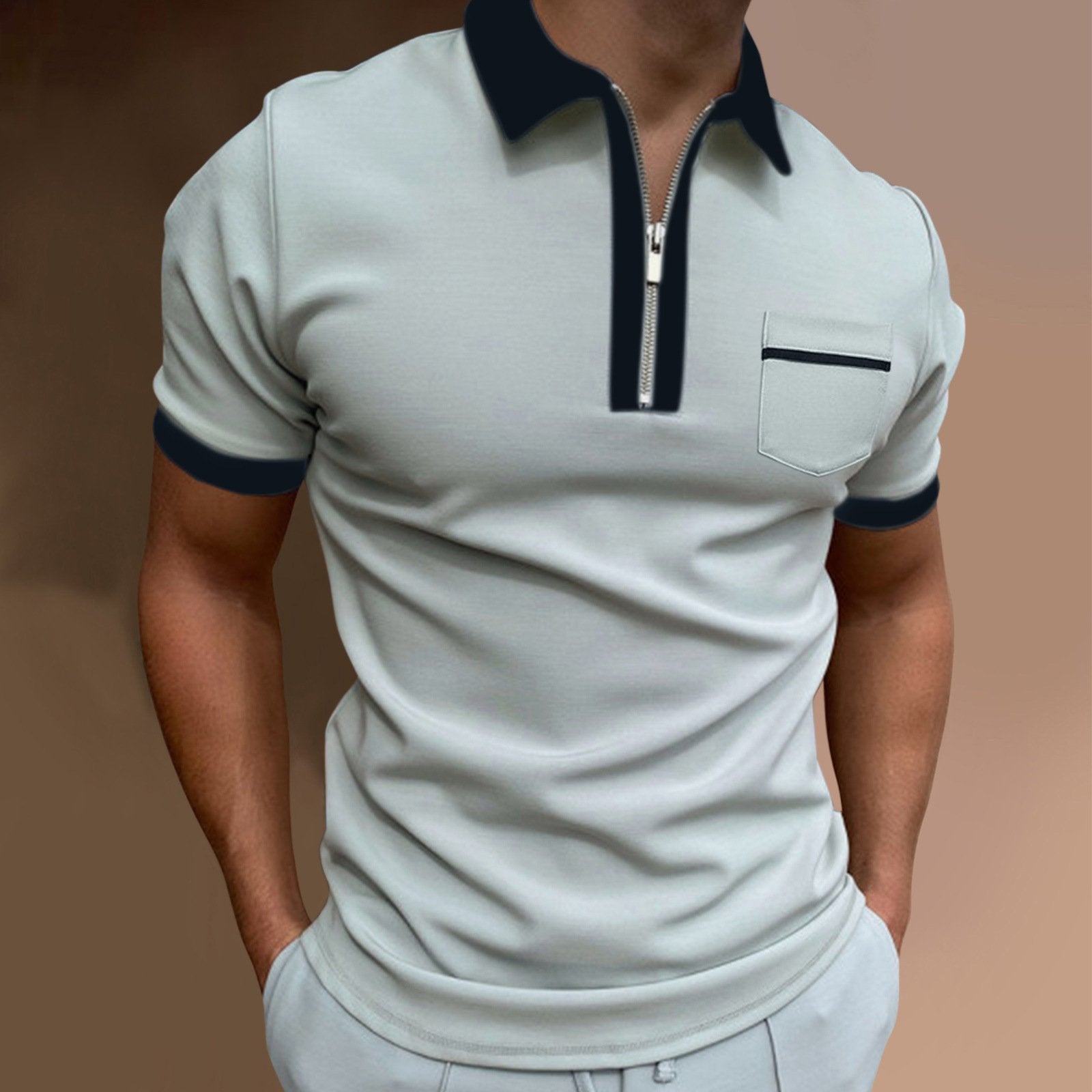 Men's Lapel Casual Polo Shirt 93264236L