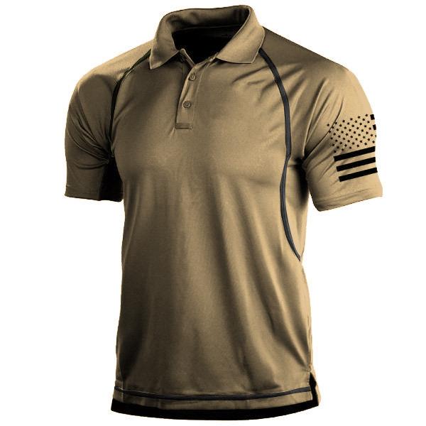 Men's Outdoor Tactical Loose Lapel Sports T-Shirt 45082081R