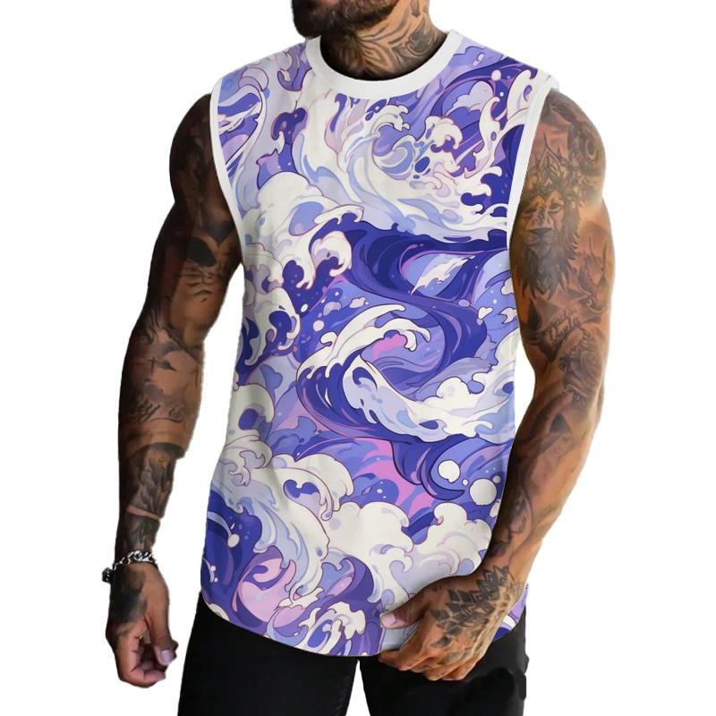 MEN'S BASIC PRINTED ROUND NECK VEST 16284883YM