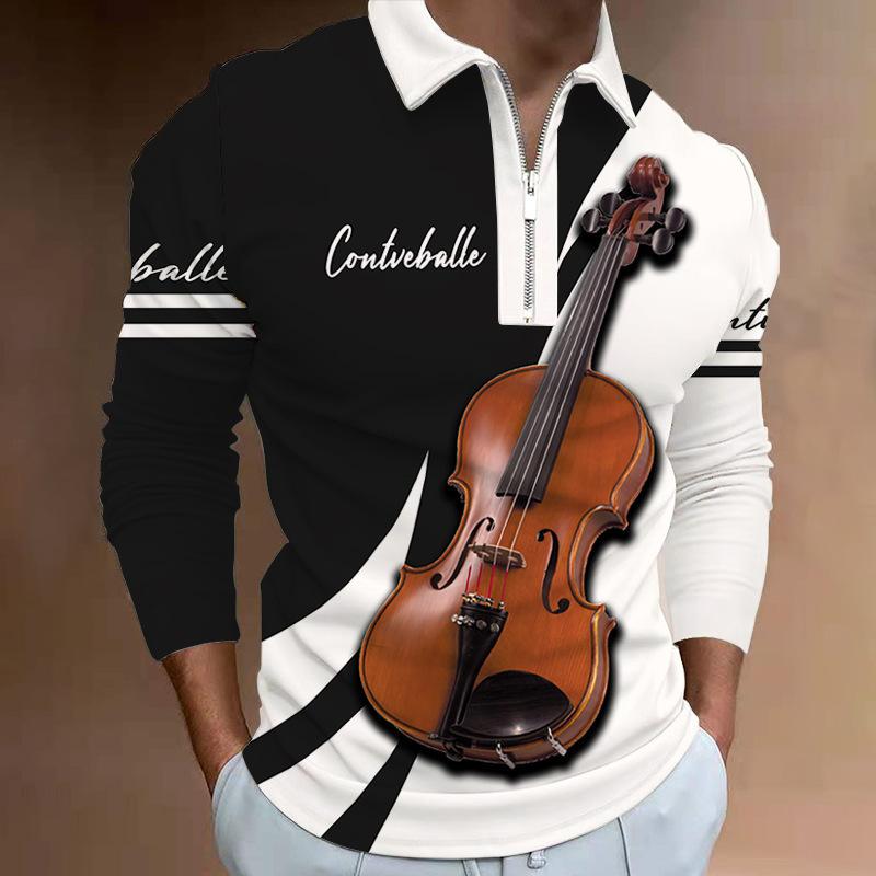 Men's Musical Instruments Printed POLO Shirt 35322137L