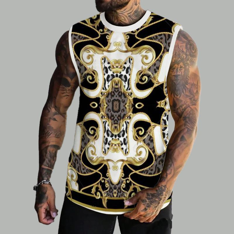 MEN'S BASIC PRINTED ROUND NECK VEST 29012251YM