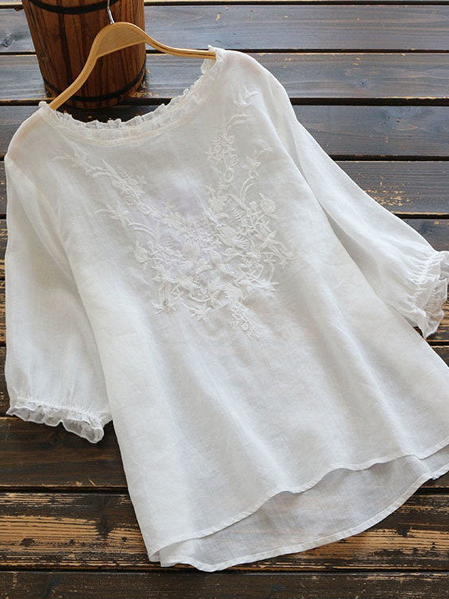 Women's  Embroidery Casual  Top