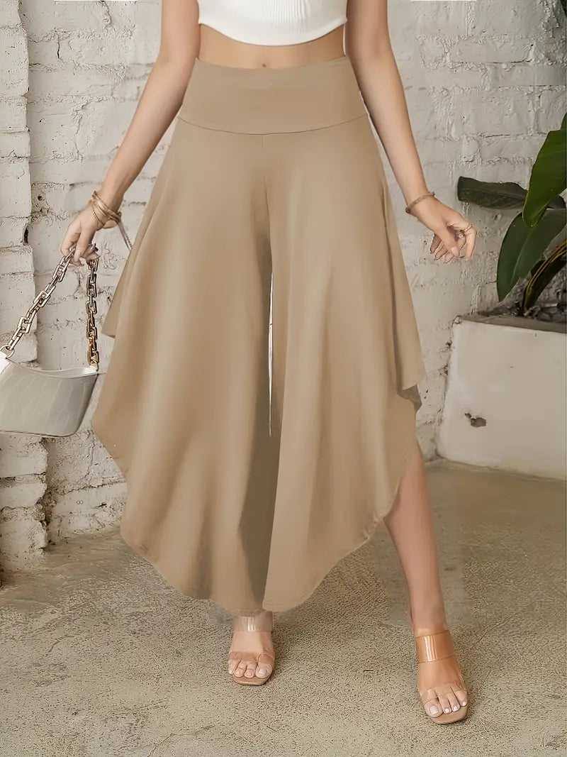 Wide Trousers With Ruffles