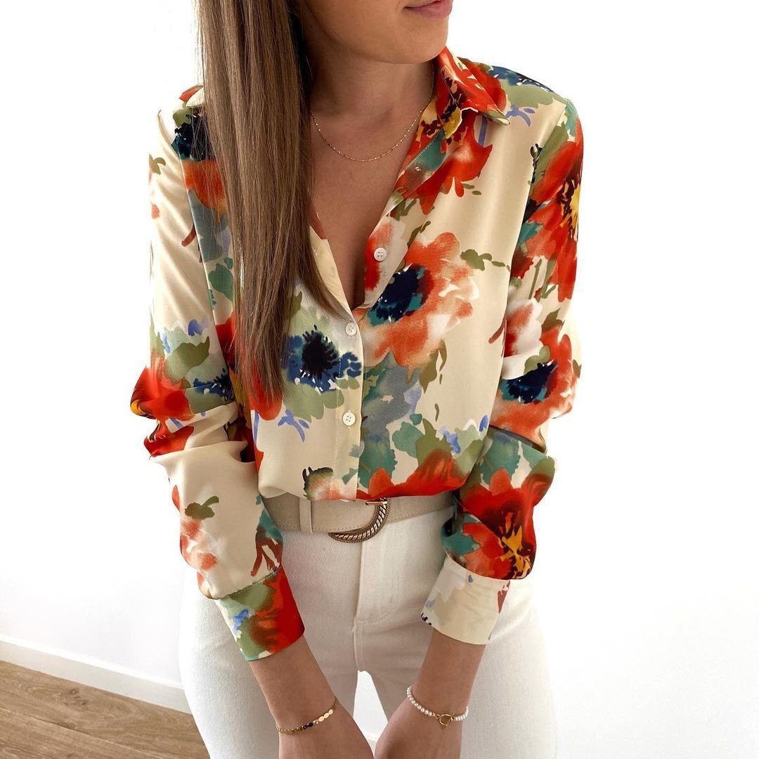 Sheridan - Long sleeve shirt with floral buttons