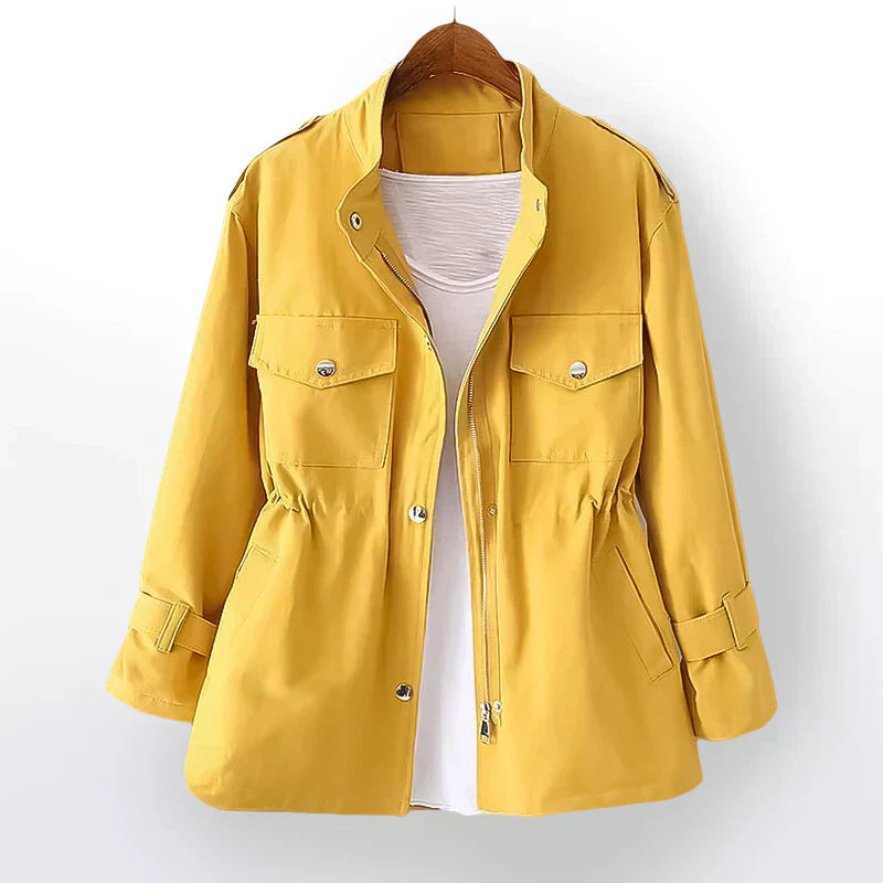 Flattering fit long trench coat for women