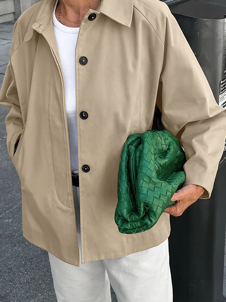Oversized button-up casual jacket for women