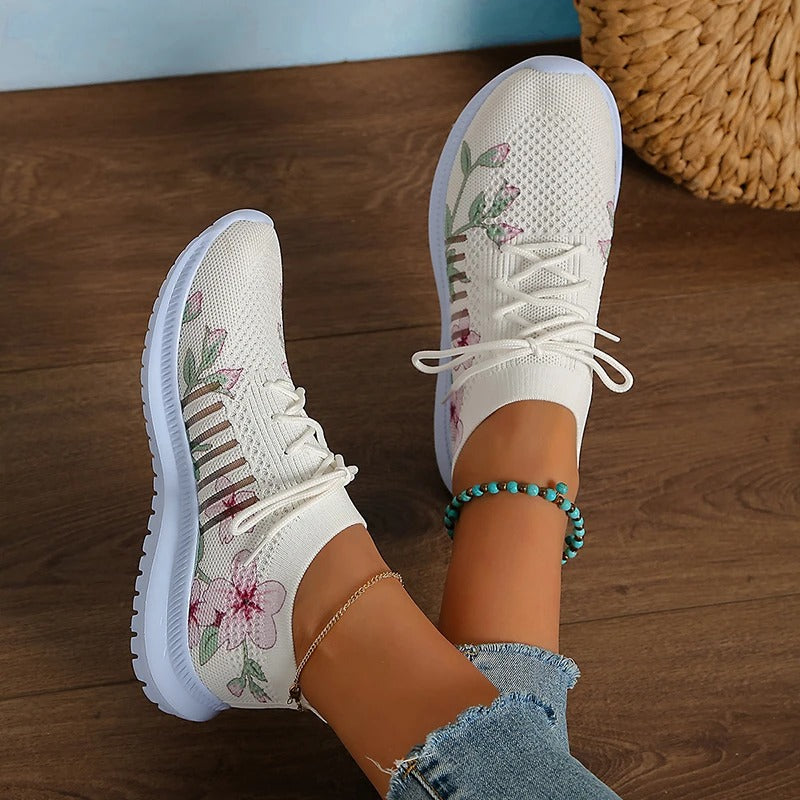 Printed knitted sneakers