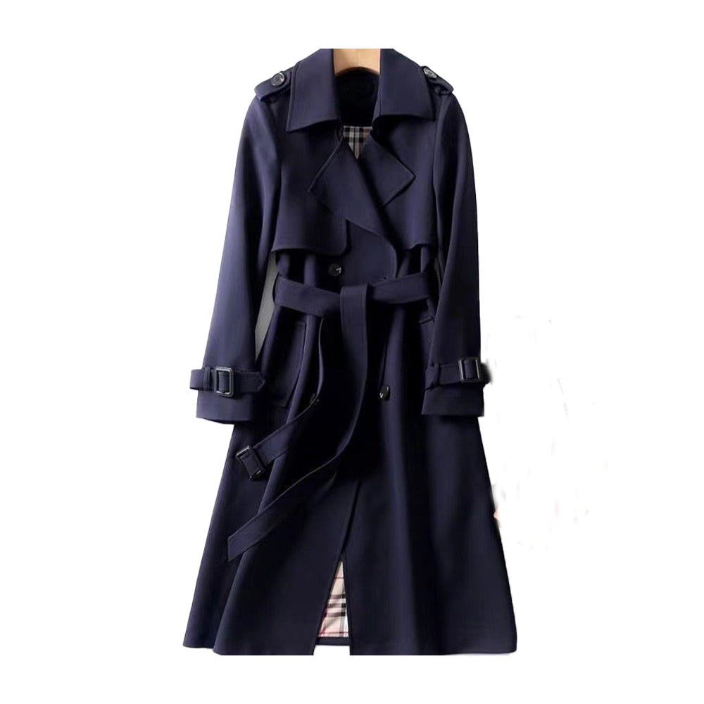 Women's Double Button Trench Coat - Classic Outerwear