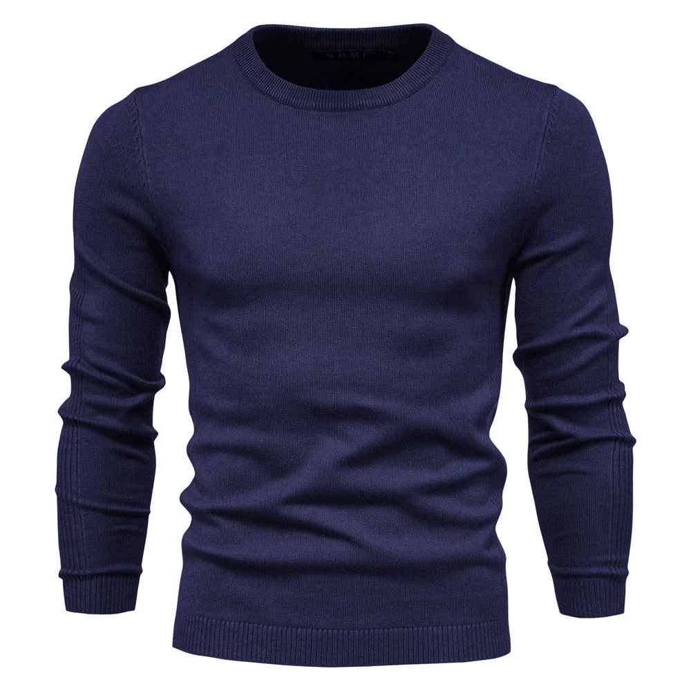 Men's Classic Knit Pullover Sweater – Stylish Warmth for Autumn & Winter