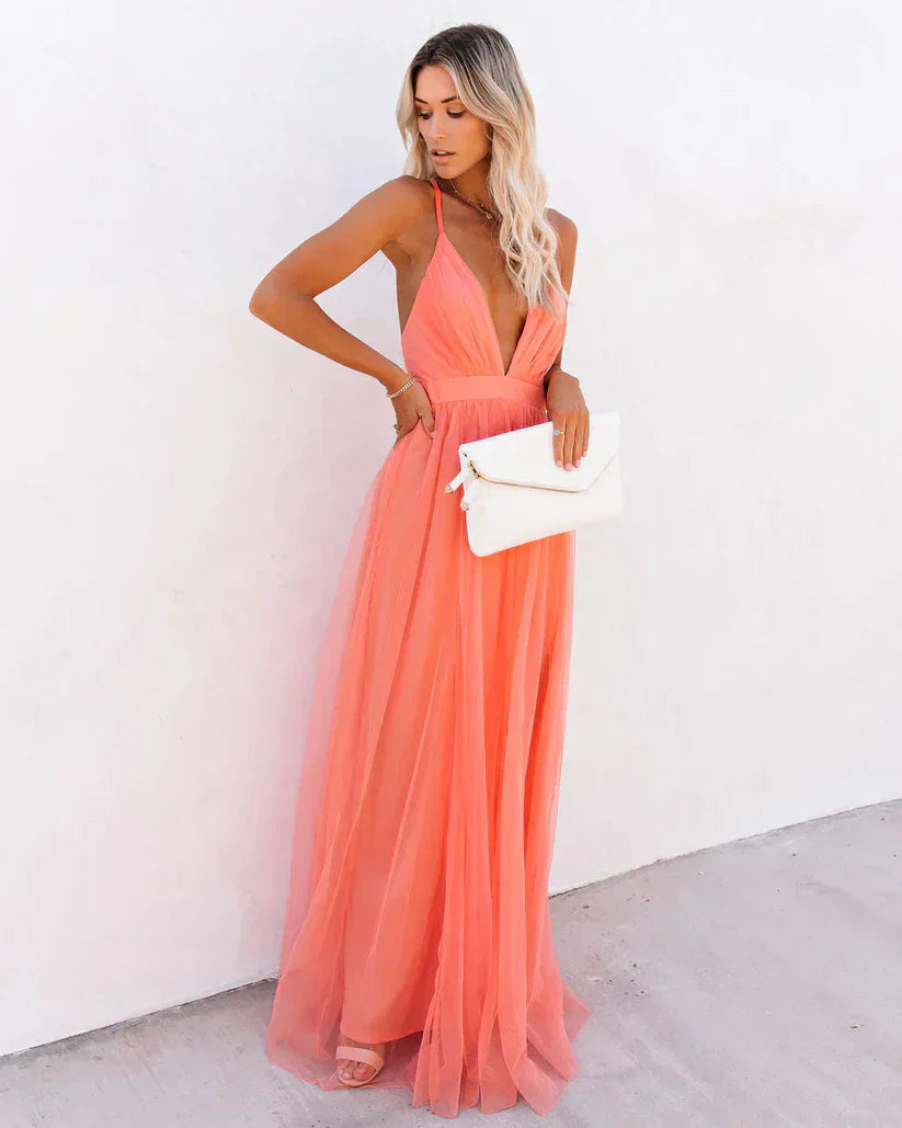 Abigail - long dress 'petal dust'