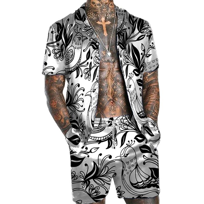 Men's Hawaiian Matching Set Summer Beach Two Piece Outfits 06122175L