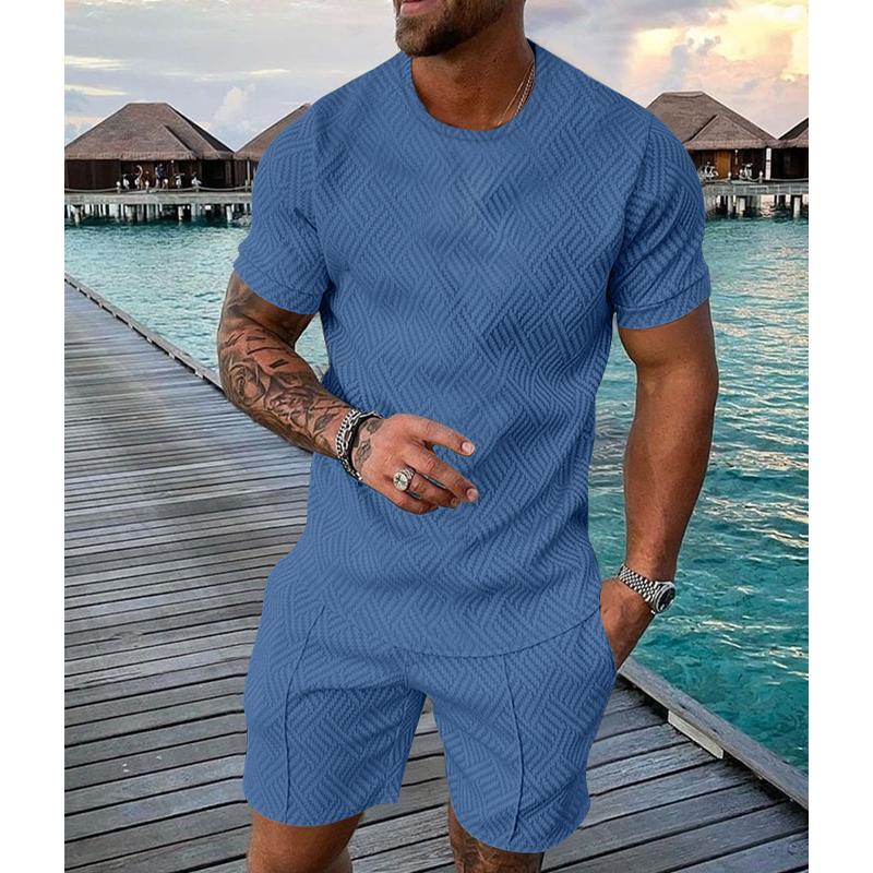 Men's Round Neck Short Sleeve Casual Sports Set 31248826L