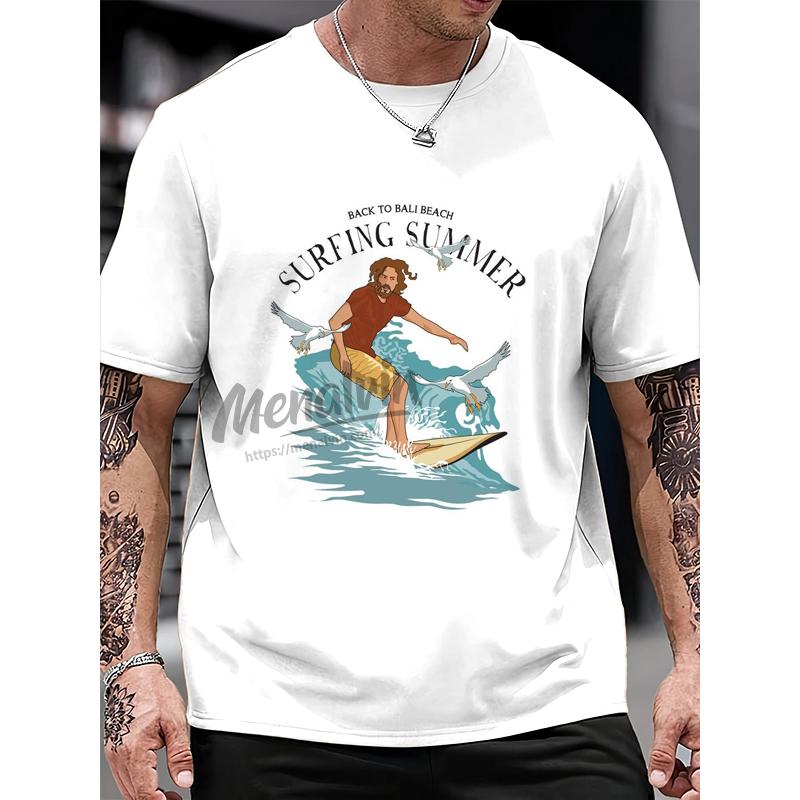 Men's Cotton Surfing Summer Short Sleeve Tee 72456906L