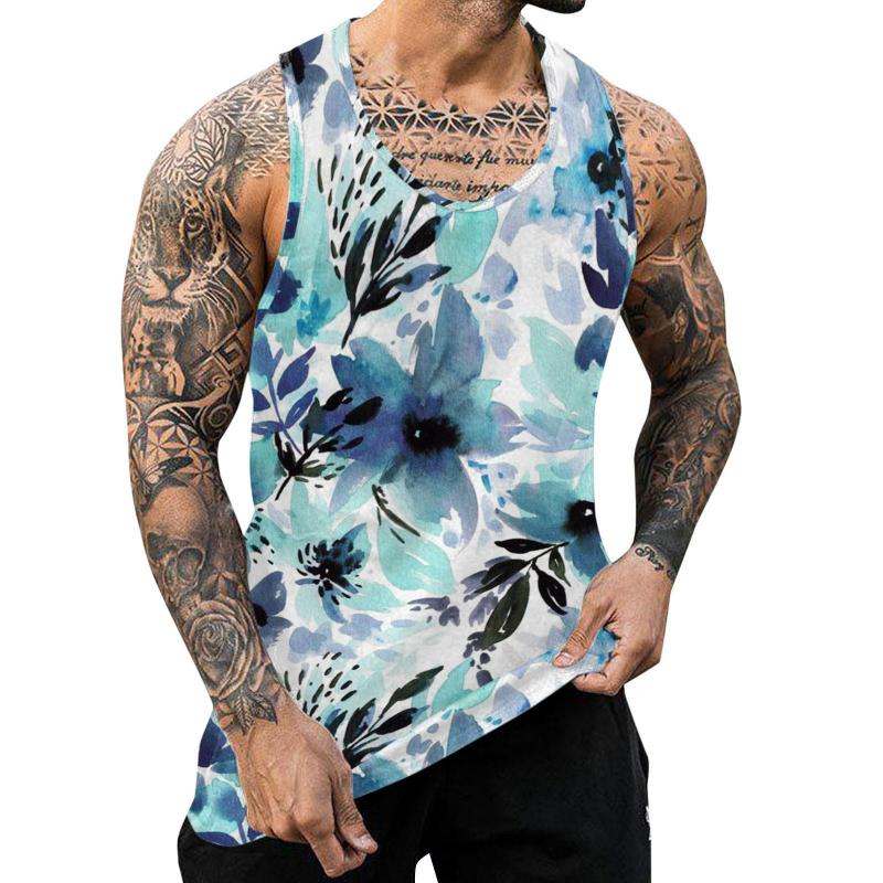 Men's Casual Printed Resort Sports Tank Top 21963362L