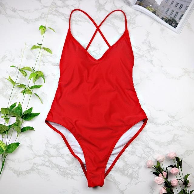 Sexy high cut thong Backless Monokini Swimsuit