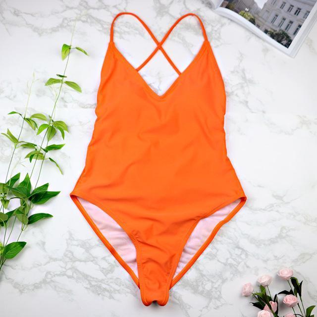 Sexy high cut thong Backless Monokini Swimsuit