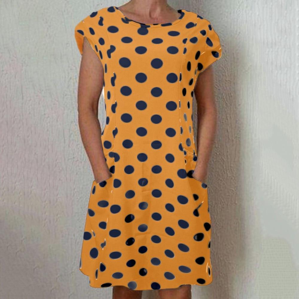 Angeline - Short sleeve dress with polka dot pattern