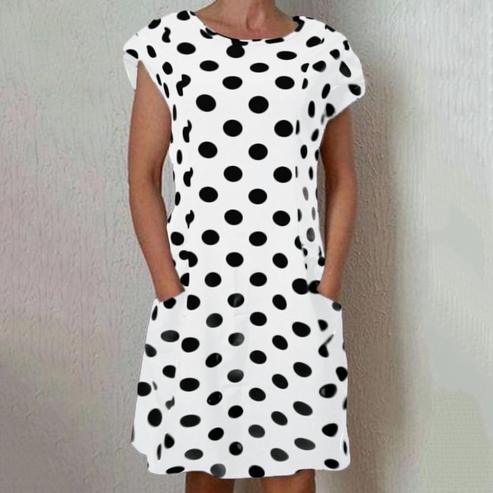 Angeline - Short sleeve dress with polka dot pattern