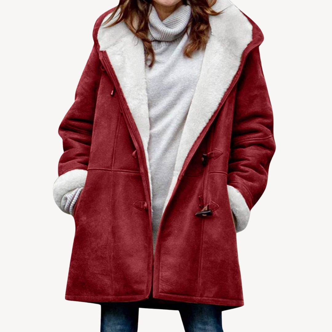 Loravelle | Women's Faux Suede Hooded Coat
