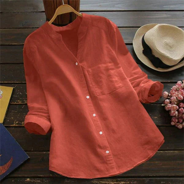 SOPHIA -  Casual shirt made from linen and cotton