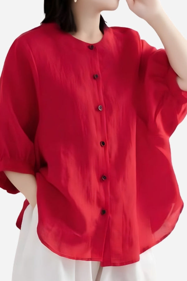 Alona - Relaxed Loose Breathable Linen Blouse