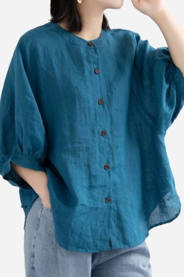 Alona - Relaxed Loose Breathable Linen Blouse