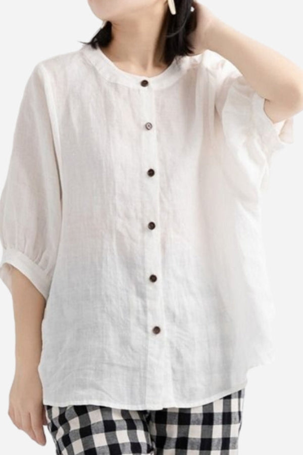 Alona - Relaxed Loose Breathable Linen Blouse