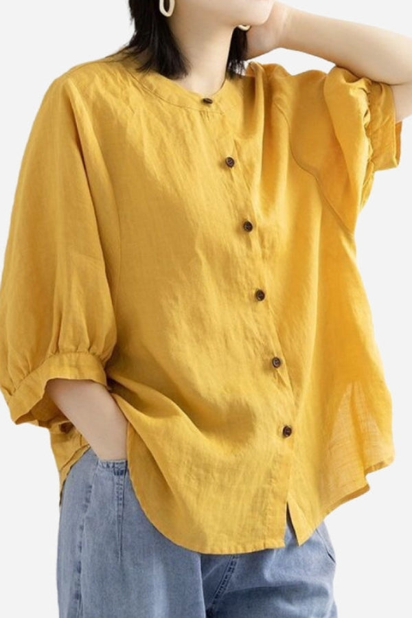 Alona - Relaxed Loose Breathable Linen Blouse