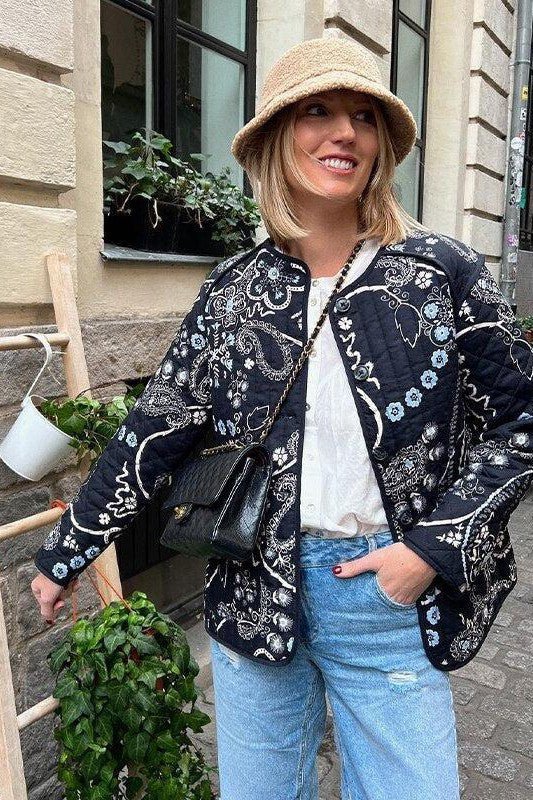 Vintage jacket with floral print