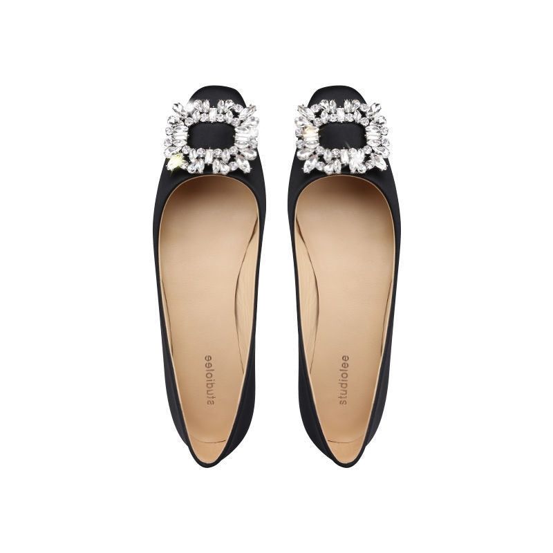 Evelina - Embellished ballerinas with a satin finish